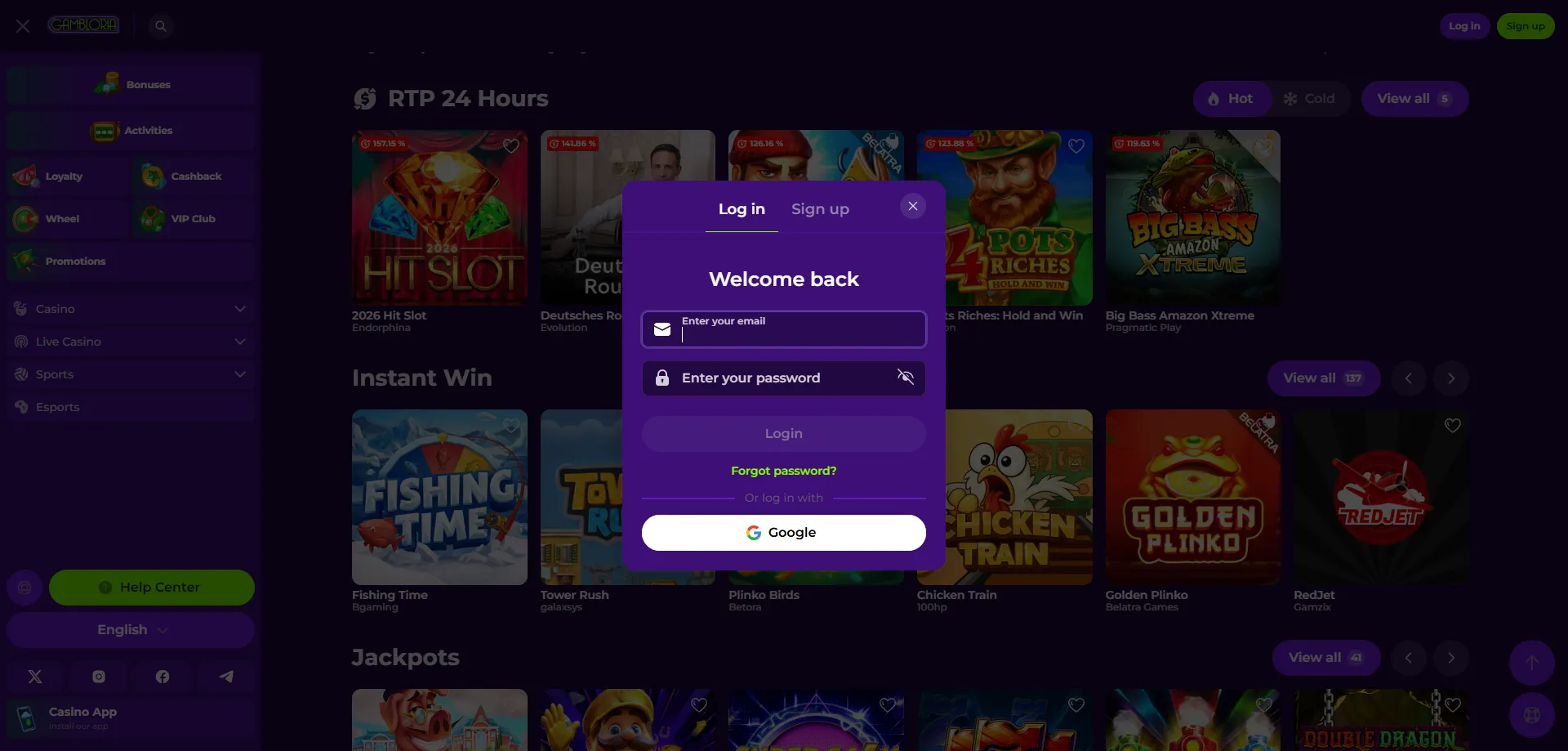 Gambloria Casino Login und Sicherheit – Österreich 2026